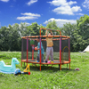 Trampol&iacute;n ovalado duradero para ni&ntilde;os con red de seguridad