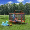 Trampol&iacute;n ovalado duradero para ni&ntilde;os con red de seguridad