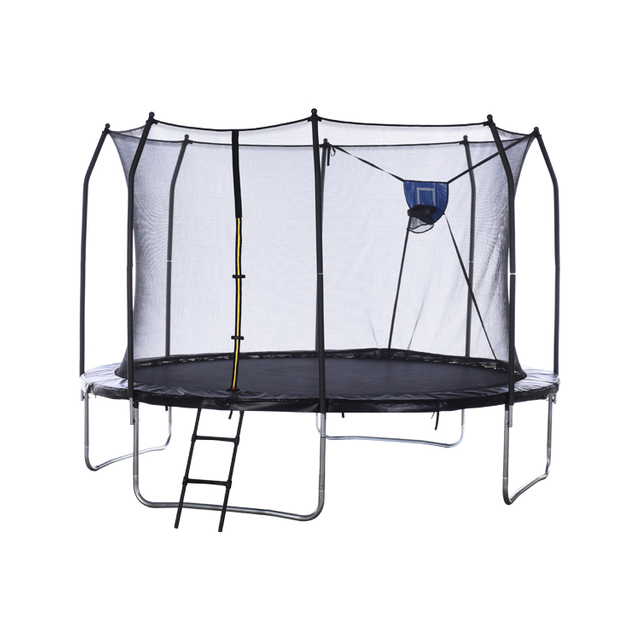 Trampol&iacute;n exterior profesional en forma de 7 con red de seguridad