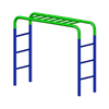 Parque infantil exterior Monkey Bar verde y azul