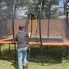 Trampol&iacute;n exterior rectangular naranja U-Leg con red de seguridad