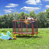 Trampol&iacute;n ovalado duradero para ni&ntilde;os con red de seguridad