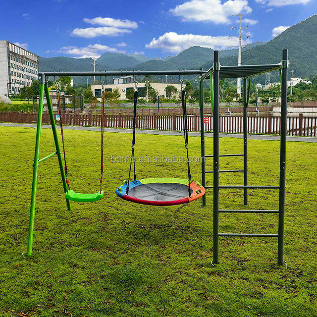 Juego de columpios y barra de mono para juegos al aire libre M02