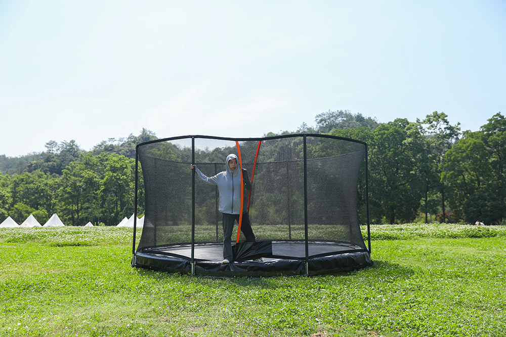Trampol&iacute;n de red de seguridad a nivel del suelo para parque comunitario de barrio - zona de recreaci&oacute;n familiar