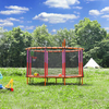 Trampol&iacute;n ovalado duradero para ni&ntilde;os con red de seguridad