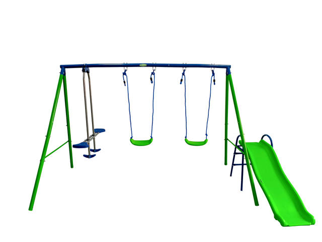 Juego de tobog&aacute;n y columpio para exteriores