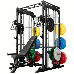 M1 PRO Rojo Negro Smith Machine Power Rack Gimnasio en casa