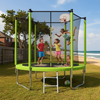 Trampol&iacute;n redondo al aire libre con red de seguridad para aro de baloncesto
