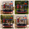 Trampol&iacute;n para ni&ntilde;os 5 en 1 de 55 pulgadas con anillos oscilantes para saco de boxeo