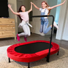 Trampol&iacute;n gemelo ovalado de 56 pulgadas plegable con asa para interiores