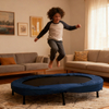 Trampol&iacute;n gemelo ovalado de 56 pulgadas plegable con asa para interiores