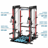 M1 PRO Rojo Negro Smith Machine Power Rack Gimnasio en casa