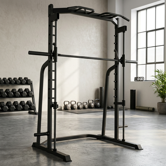 Entrenador de gimnasio integrado con estante para sentadillas multifuncional CF