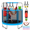 Trampol&iacute;n para ni&ntilde;os 6 en 1 de 55 pulgadas con saco de boxeo de aro de baloncesto