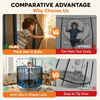 Trampol&iacute;n para ni&ntilde;os 5 en 1 de 55 pulgadas con anillos oscilantes para saco de boxeo