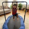 Trampol&iacute;n gemelo ovalado de 56 pulgadas plegable con asa para interiores