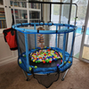 Trampol&iacute;n para ni&ntilde;os 3 en 1 de 55 pulgadas con columpio para saco de boxeo